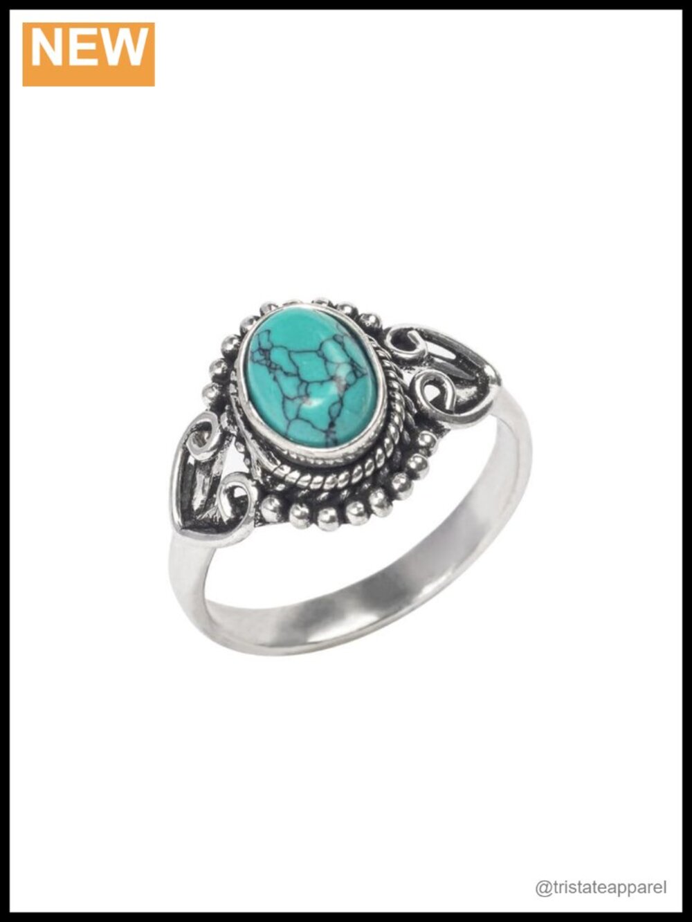 Silver Overlay Turquoise Gemstone Ring Handmade Bohemian Statement Jewelry Gift